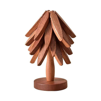 4PCS Tree Design Stand Wooden Trivets