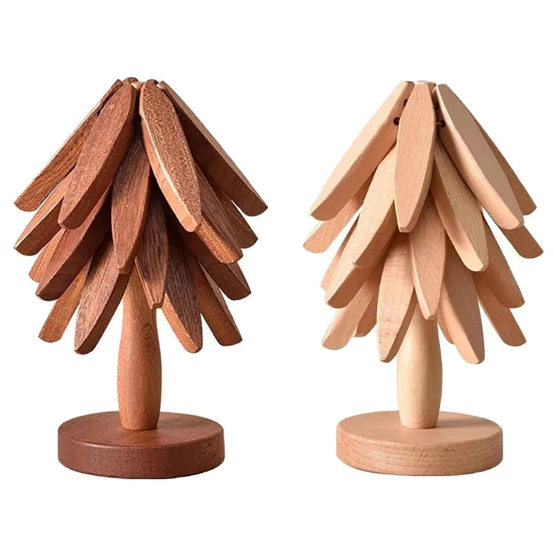 4PCS Tree Design Stand Wooden Trivets