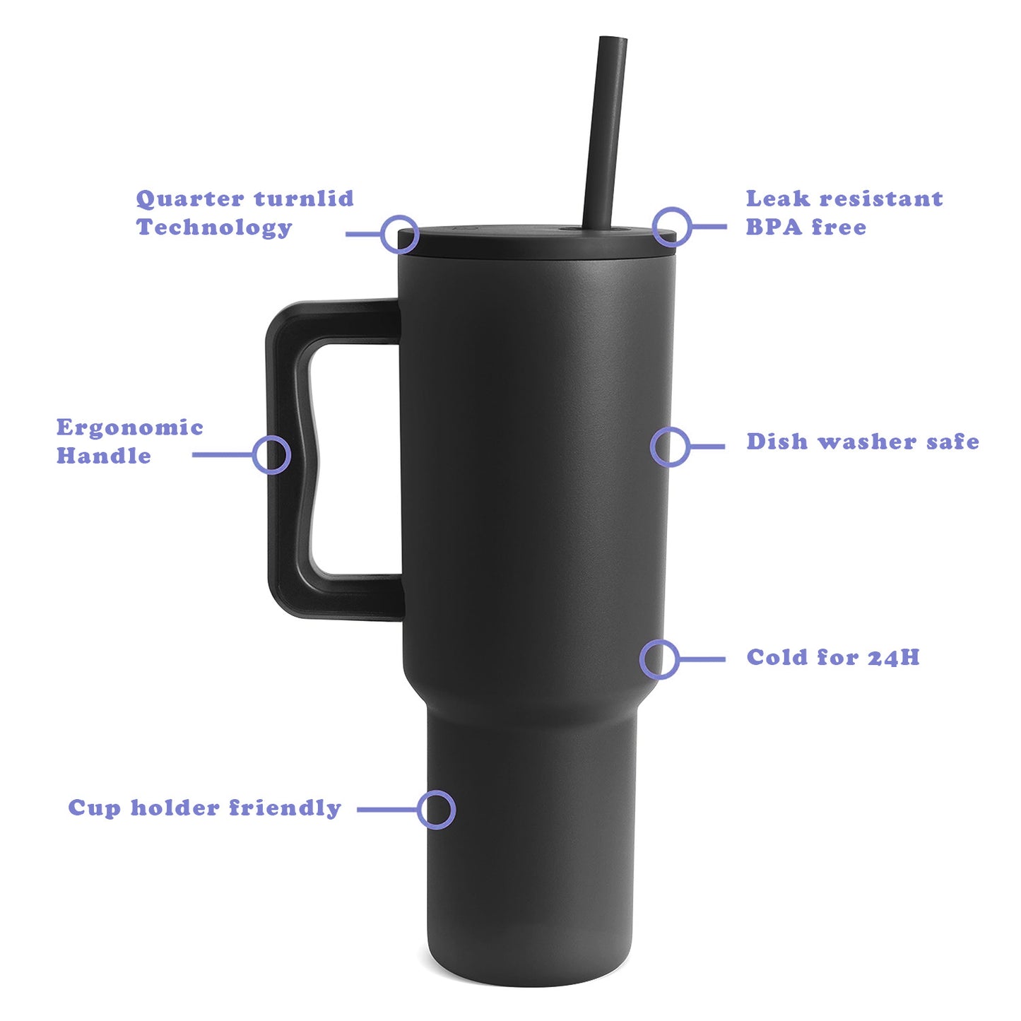 IceFlow Stainless Steel Tumbler with Straw